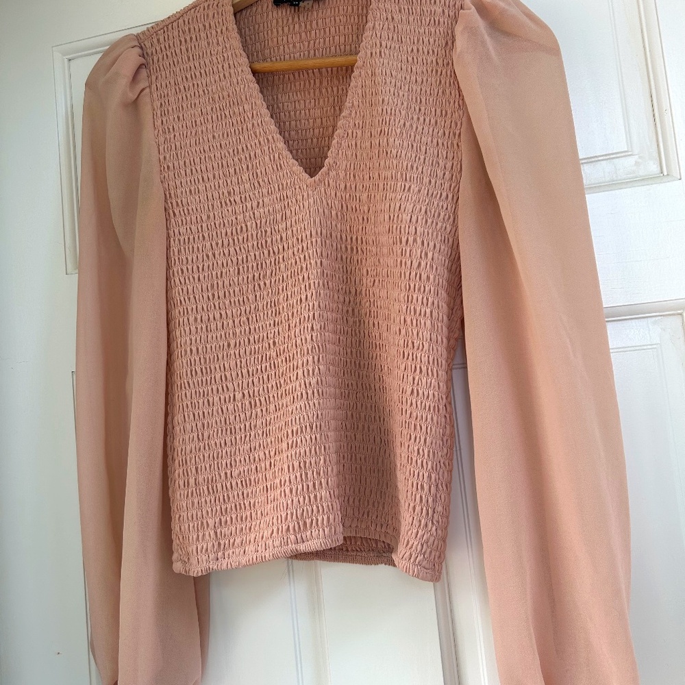 Dusty pink puff sleeve top
